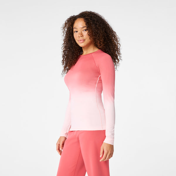 Women's Pulmonary Pink Salta Seamless - Long-Sleeve Underscrub