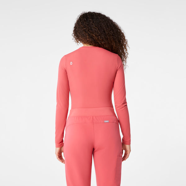 Women's Pulmonary Pink Palmer Ribbed- Long-Sleeve Underscrub