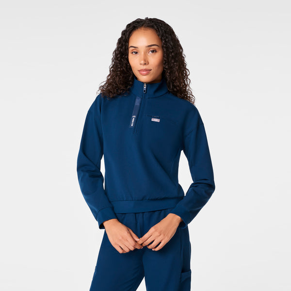 Women's Team USA Blue FIGS x Team USA Mock-Neck Long-Sleeve - Scrub Top