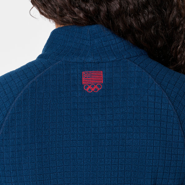 Women's Team USA Blue FIGS x Team USA Fleece ¼ Zip Top™