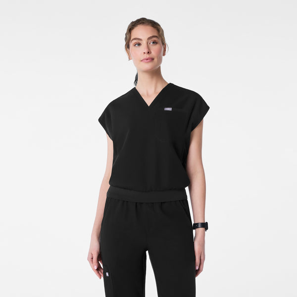 Women's Black Raleigh Relaxed - Scrub Top