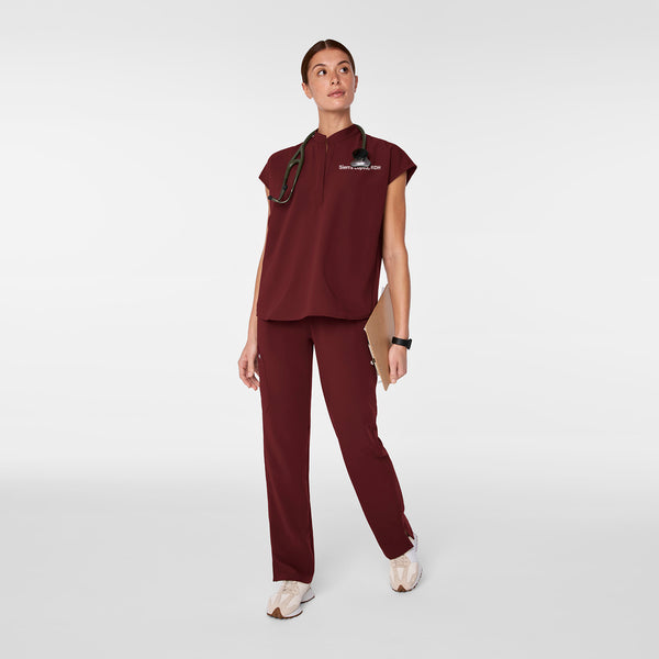 Women's Burgundy Rafaela™ - Oversized Scrub Top