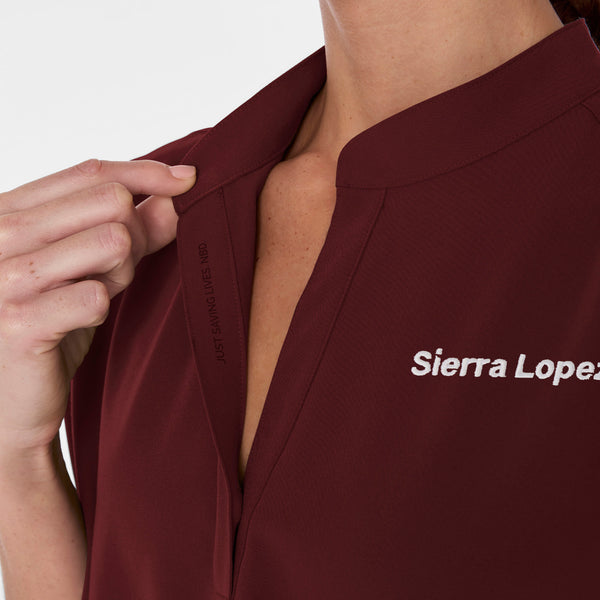 Women's Burgundy Rafaela™ - Oversized Scrub Top