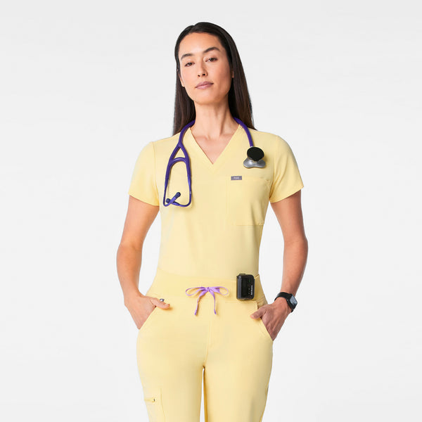 Women's Butter Yellow Catarina Petite -  Scrub Top™