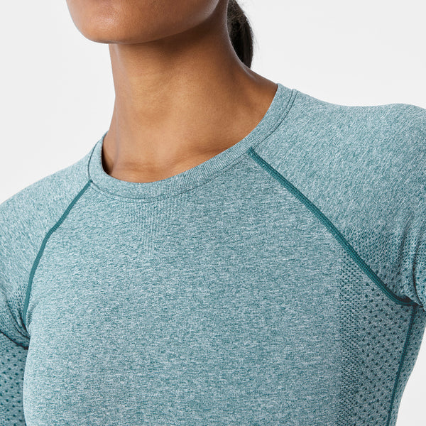 Women's Caribbean Blue Salta Seamless - Long-Sleeve Underscrub