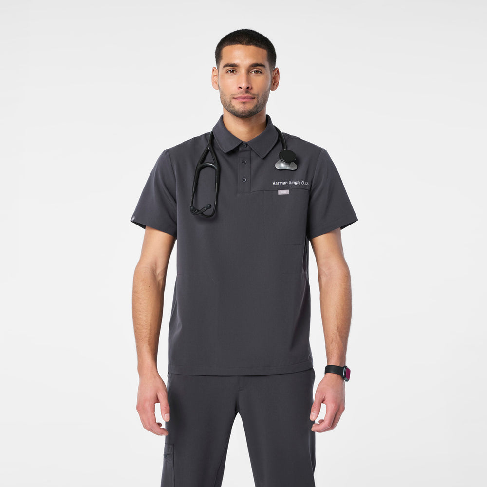 men's Charcoal Eugene Polo - Scrub Top