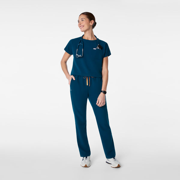 Women's Deep Reef Arua Cropped Crewneck -  Scrub Top