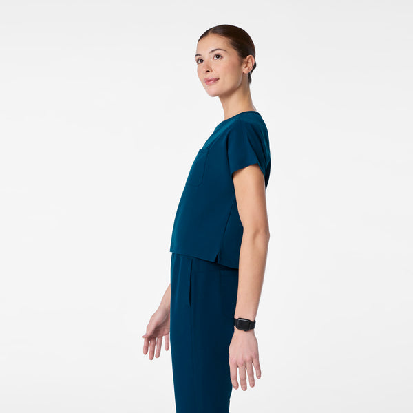 Women's Deep Reef Arua Cropped Crewneck -  Scrub Top