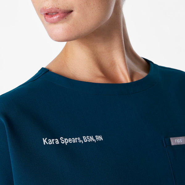 Women's Deep Reef Arua Cropped Crewneck -  Scrub Top