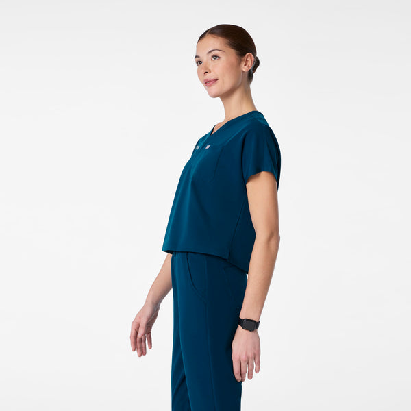 Women's Deep Reef Arua Cropped V-Neck -  Scrub Top