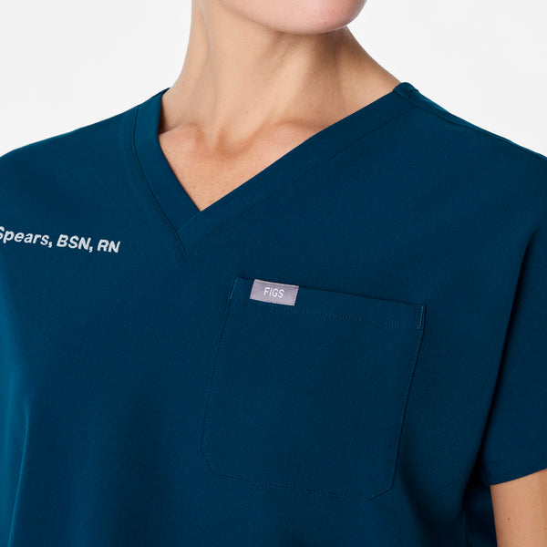 Women's Deep Reef Arua Cropped V-Neck -  Scrub Top