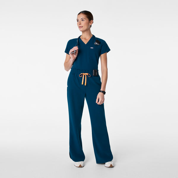 Women's Deep Reef Marseille High-Rise Wide-Leg - Petite Scrub Pant