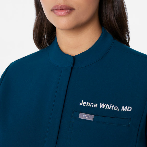 women's Deep Reef Montex - Mock Neck Scrub Top