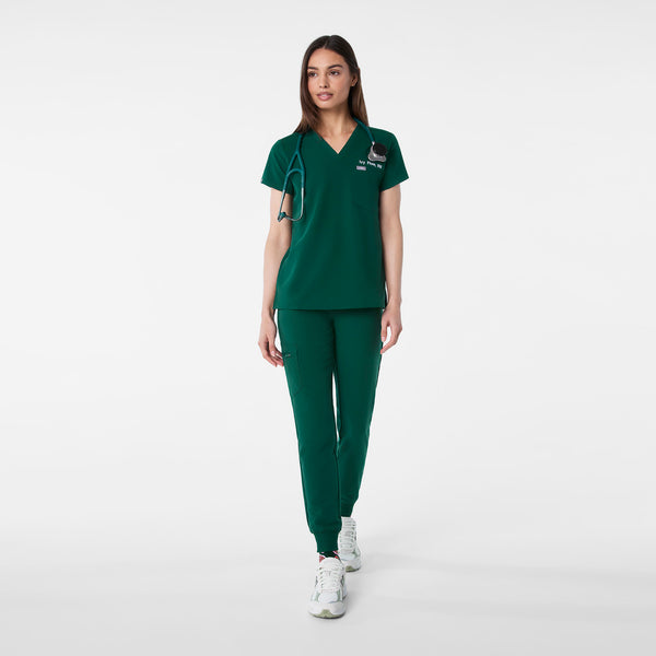 Women's Forest Green Catarina Petite -  Scrub Top™