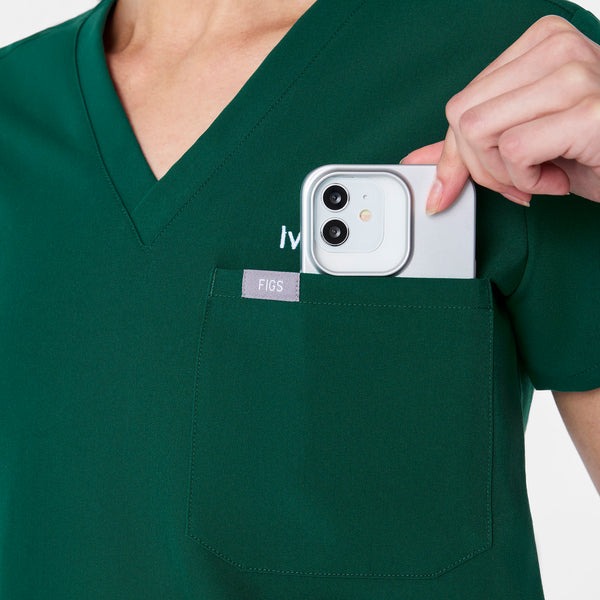 Women's Forest Green Catarina Petite -  Scrub Top™