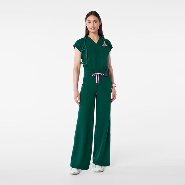 Women's Forest Green Allison High-Rise Ultra-Wide-Leg - Tall Scrub Pant