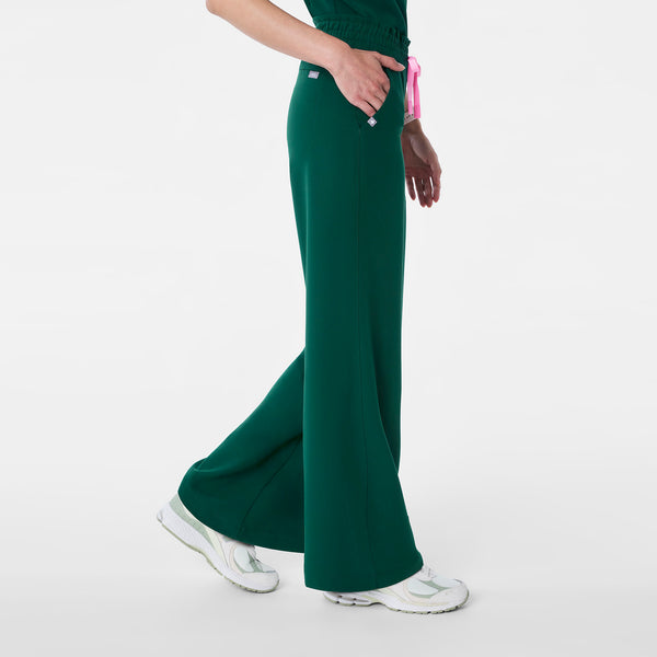 Women's Forest Green Allison High-Rise Ultra-Wide-Leg - Tall Scrub Pant