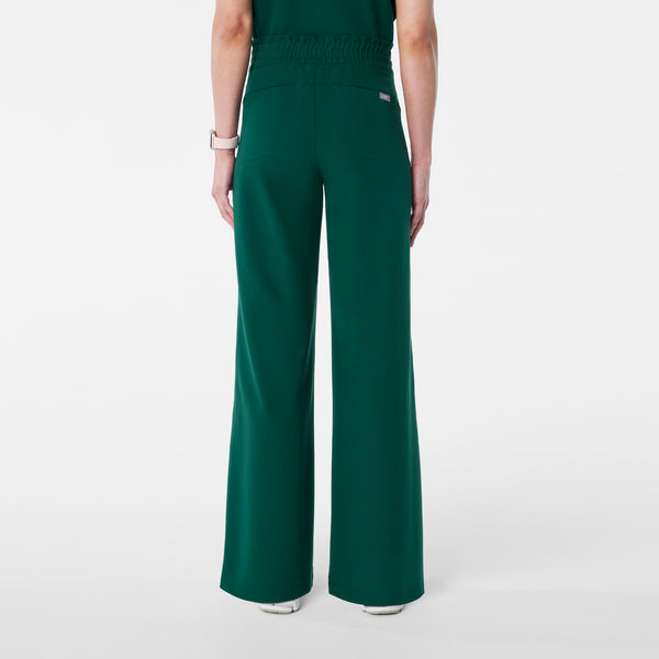 Women's Forest Green Allison High-Rise Ultra-Wide-Leg - Tall Scrub Pant