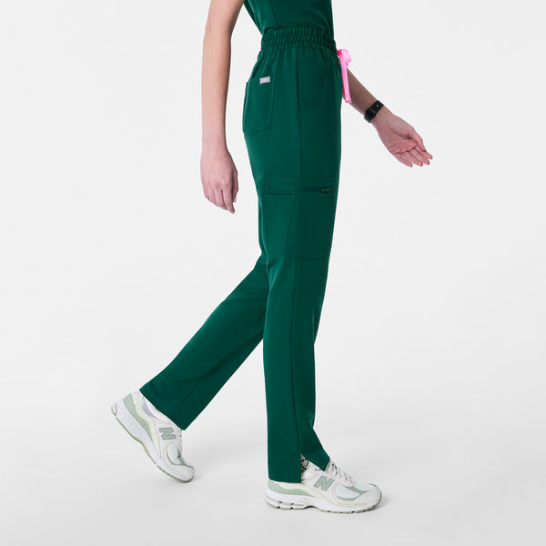 Women's Forest Green Dowa High-Rise Straight-Leg - Petite Scrub Pant