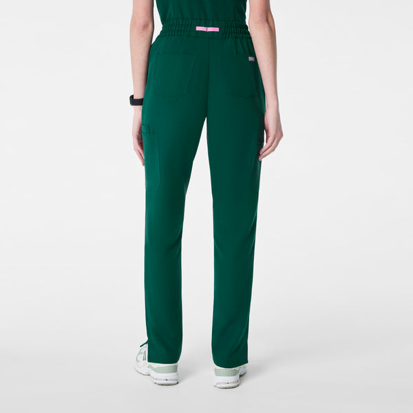 Women's Forest Green Dowa High-Rise Straight-Leg - Petite Scrub Pant