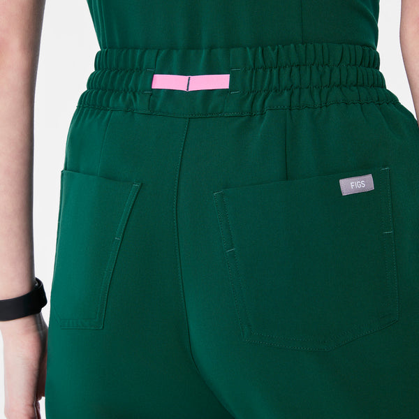 Women's Forest Green Dowa High-Rise Straight-Leg - Petite Scrub Pant