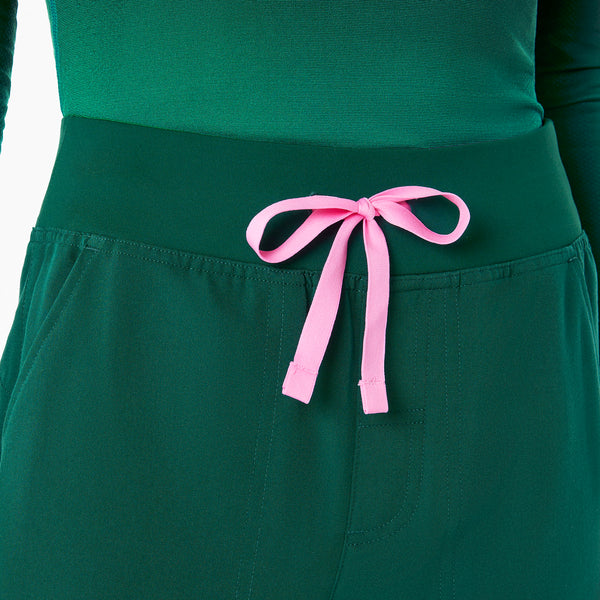 Women's Forest Green Isabel High-Rise Wide-Leg - Petite Scrub Pant