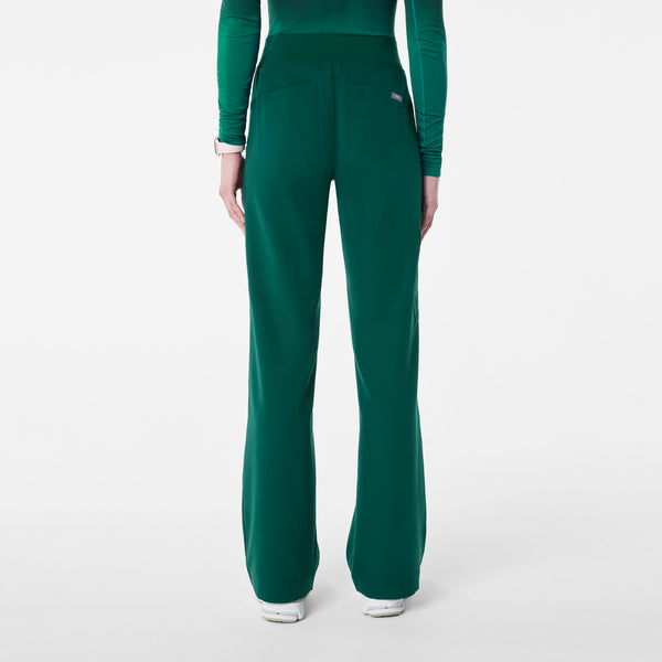 Women's Forest Green Isabel High-Rise Wide-Leg - Petite Scrub Pant