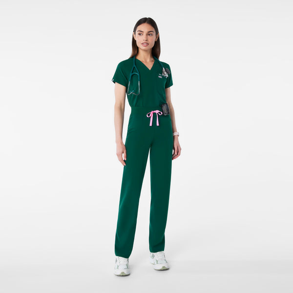 Women's Forest Green Livingston High-Rise- Straight-Leg Scrub Pant™