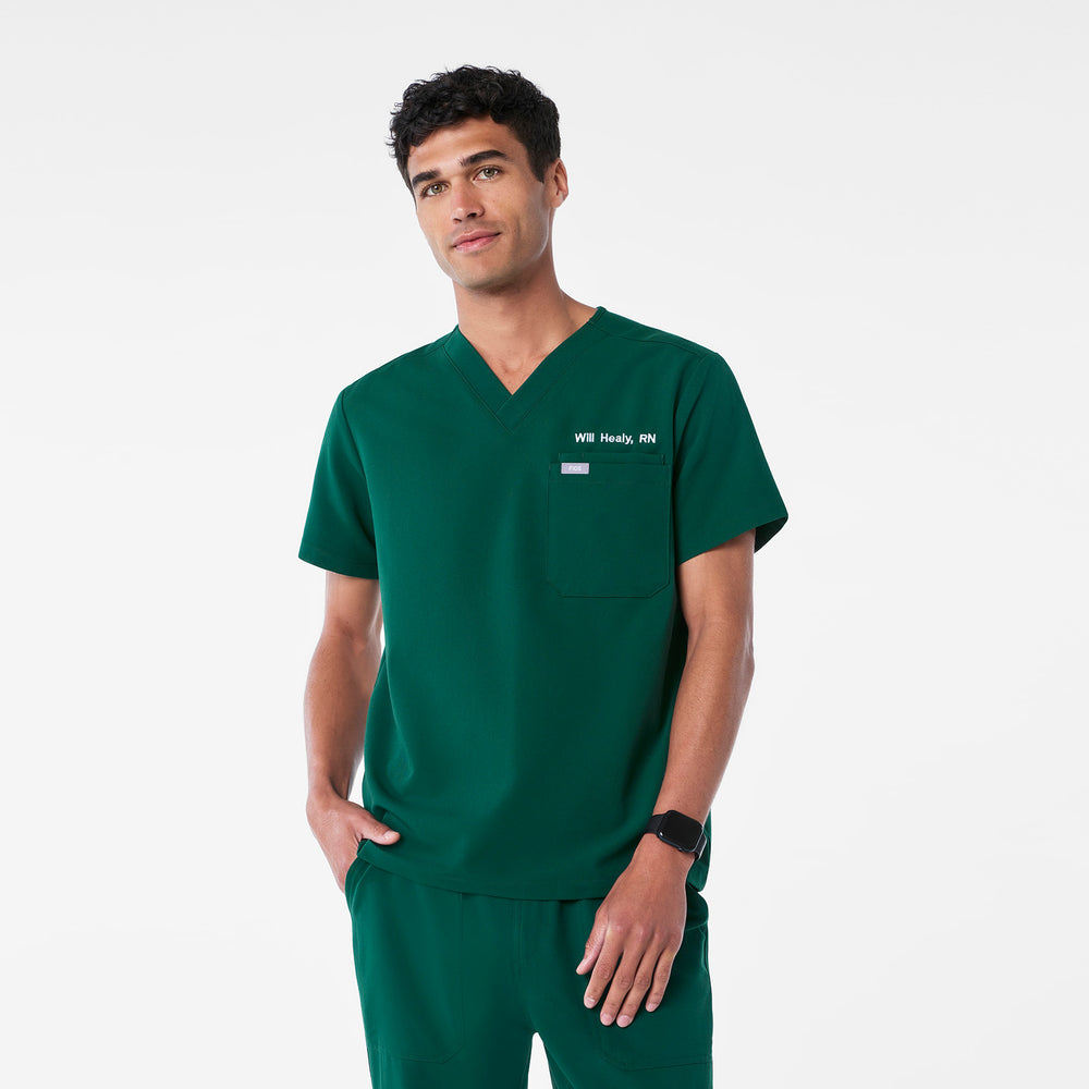 men's Forest Green Leon - Three-Pocket Scrub Top™