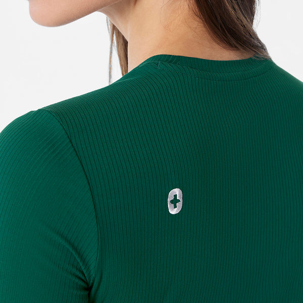 women's Forest Green Ribbed - Longsleeve Underscrub
