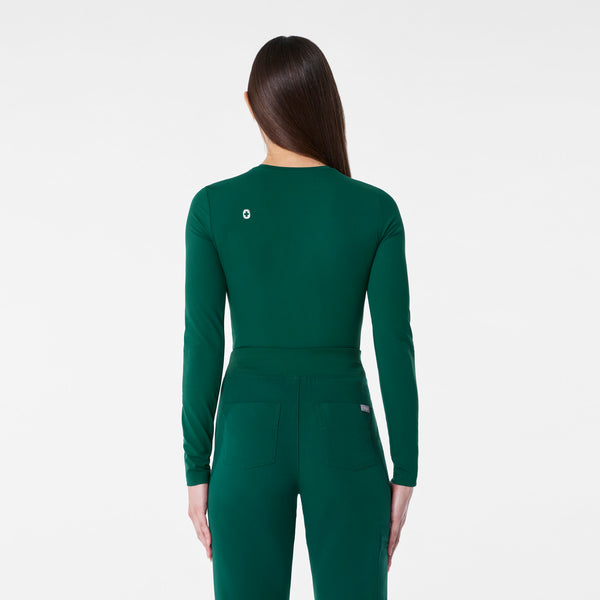 women's Forest Green Ribbed - Longsleeve Underscrub
