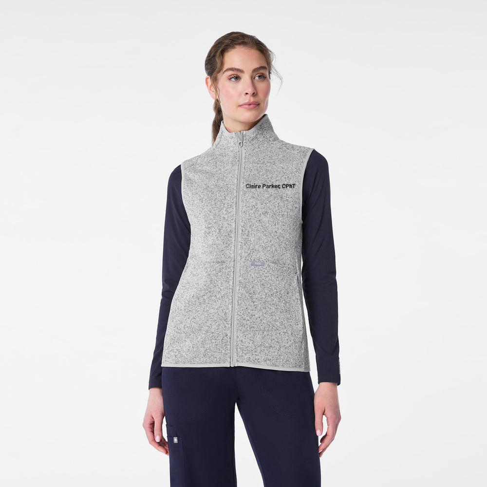women's Heather Light Grey On-Shift -  Sweater Knit Vest™