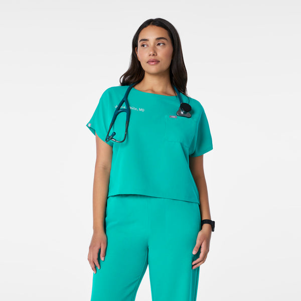 Women's Lagoon Arua Cropped Crewneck -  Scrub Top