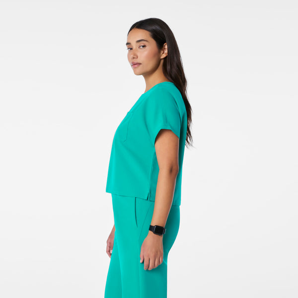 Women's Lagoon Arua Cropped Crewneck -  Scrub Top