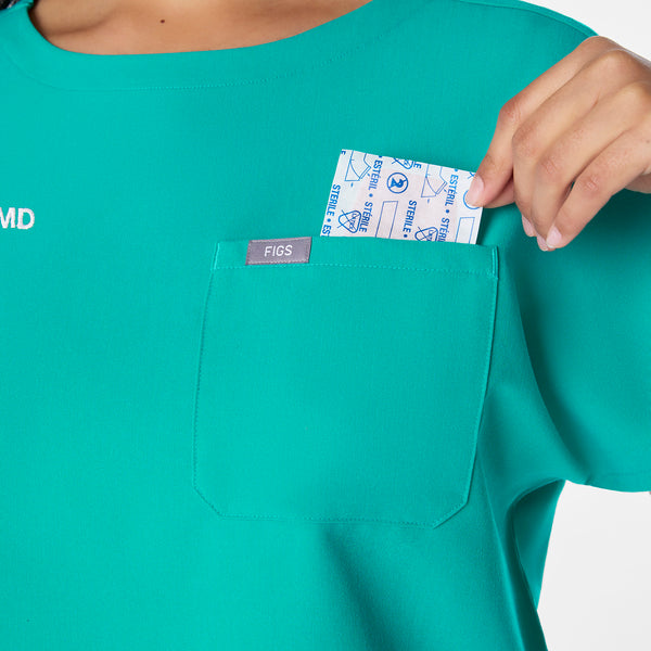 Women's Lagoon Arua Cropped Crewneck -  Scrub Top