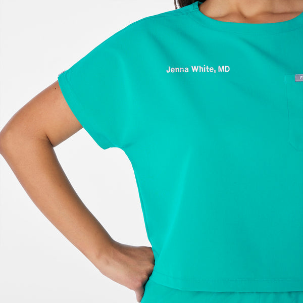 Women's Lagoon Arua Cropped Crewneck -  Scrub Top