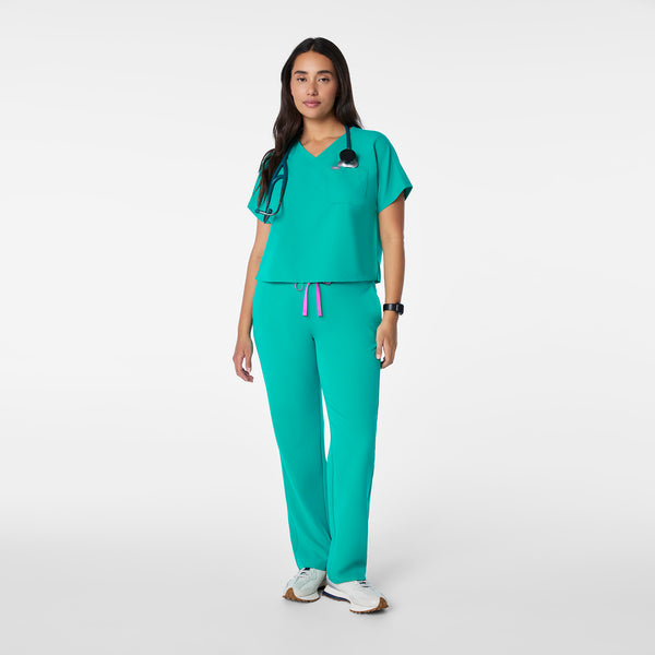 Women's Lagoon Arua Cropped V-Neck -  Scrub Top