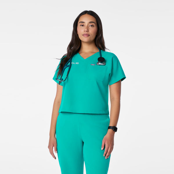 Women's Lagoon Arua Cropped V-Neck -  Scrub Top