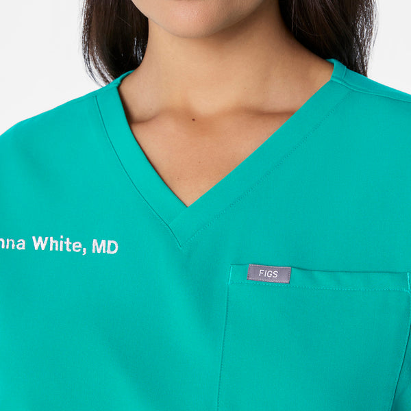 Women's Lagoon Arua Cropped V-Neck -  Scrub Top