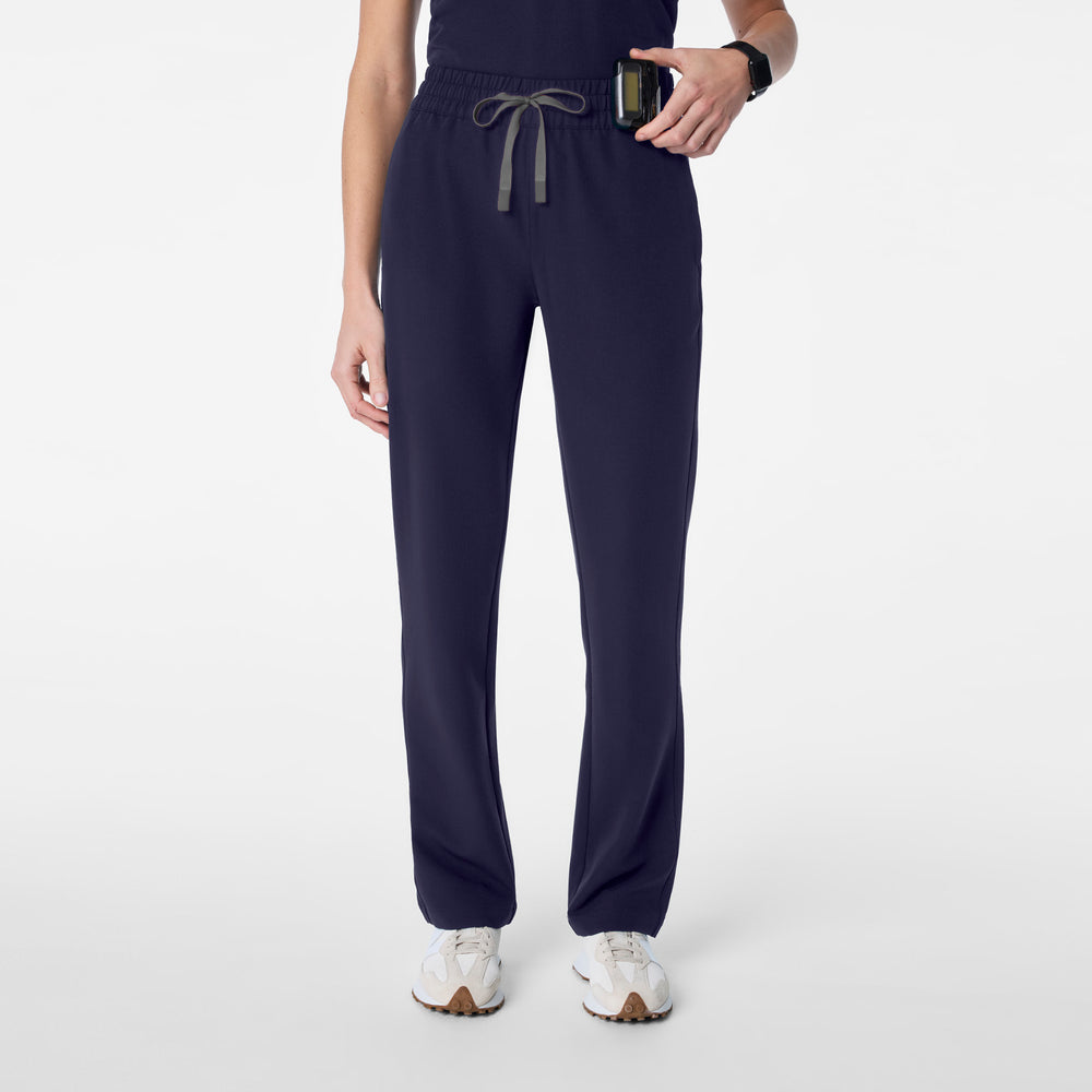 women's Navy High Waisted Salida Straight Leg - Tall Scrub Pant