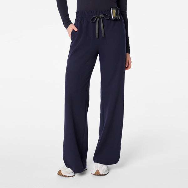 Women's Navy Marseille High-Rise Wide-Leg - Scrub Pant