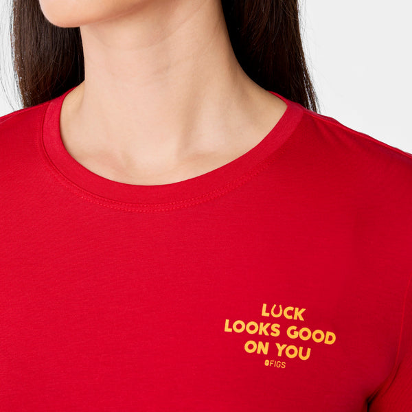 Women's Pop Red Luck Looks Good On You - Long-Sleeve Underscrub