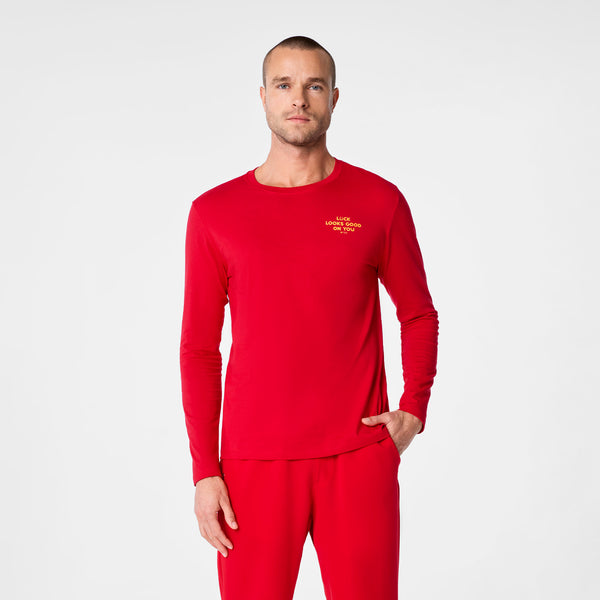 Men's Pop Red Luck Looks Good On You - Long-Sleeve Underscrub