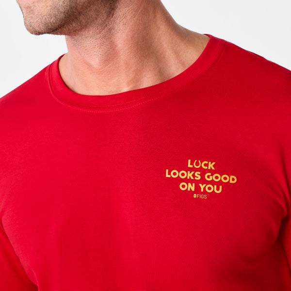 Men's Pop Red Luck Looks Good On You - Long-Sleeve Underscrub