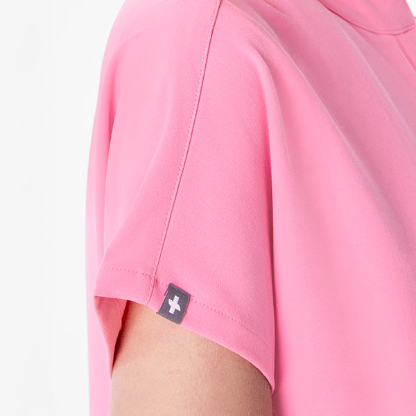 women's Sunrise Pink Montex - Mock Neck Scrub Top