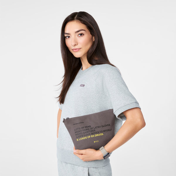 Unisex Dark Gull Grey FIGS Canvas Pouch
