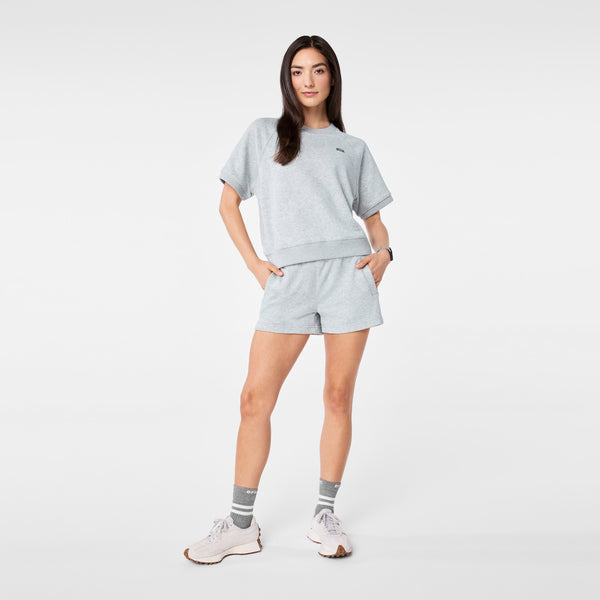 Women's Heather Grey Evelyn Short-Sleeve Sweatshirt