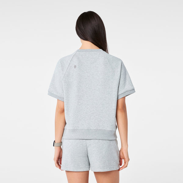 Women's Heather Grey Evelyn Short-Sleeve Sweatshirt
