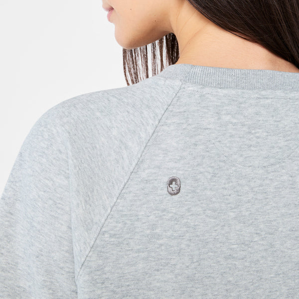 Women's Heather Grey Evelyn Short-Sleeve Sweatshirt