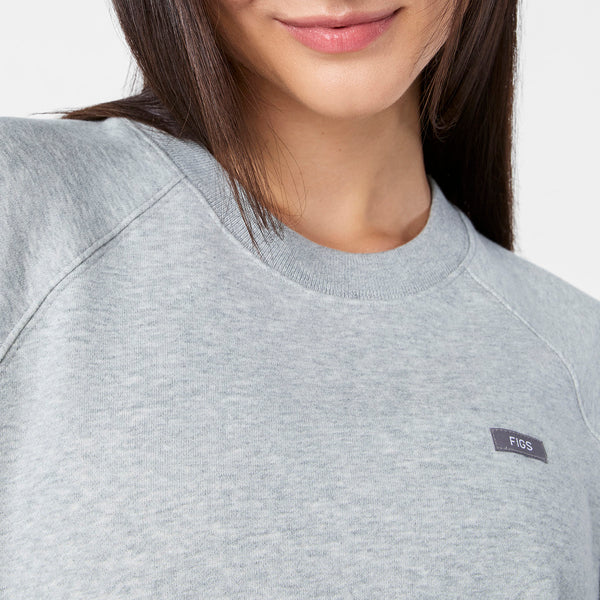 Women's Heather Grey Evelyn Short-Sleeve Sweatshirt